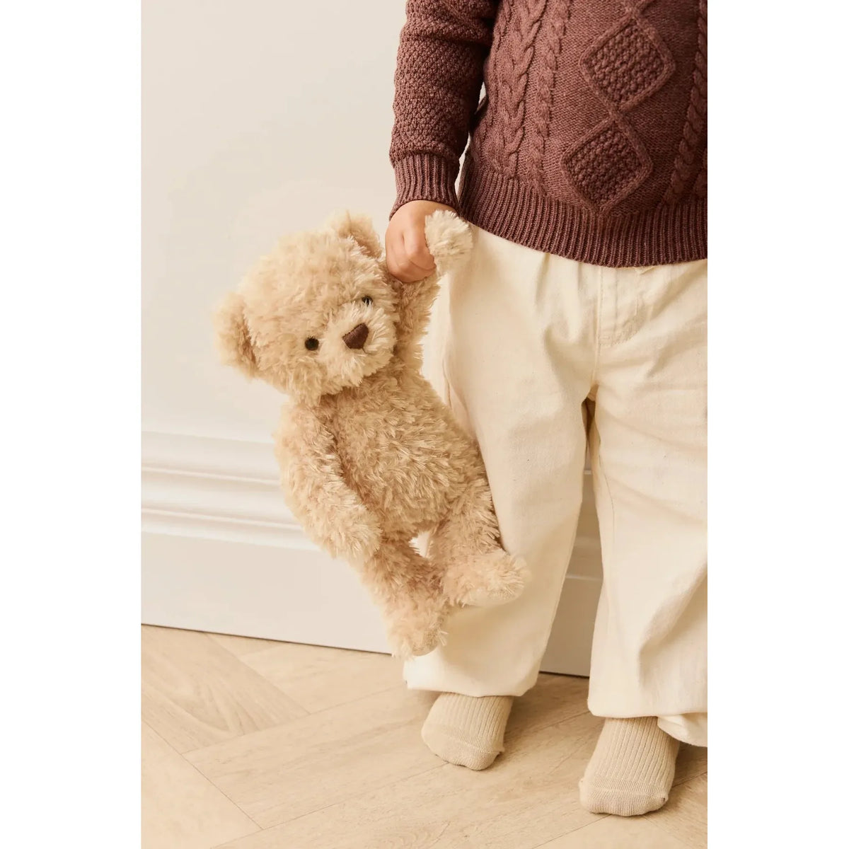 Snuggle Bunnies - Arthur The Bear - Red Stripe Ribbon Bow