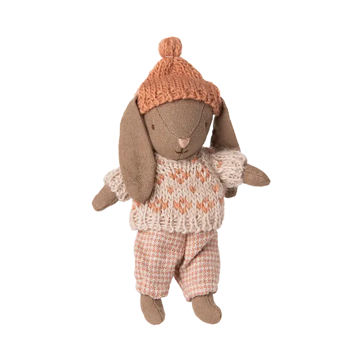 Maileg winter brown bunny, micro - rose – Dilly Dally Kids