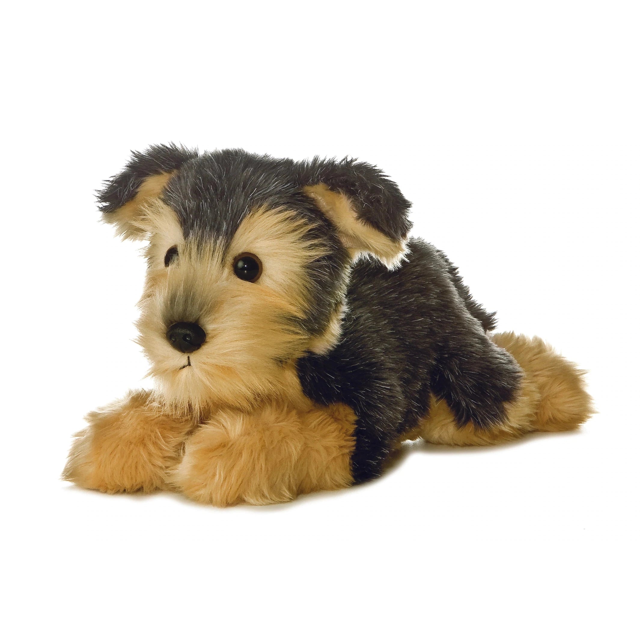 Aurora Teddy Pets Yorkie – Kuscheliger Stoffhund 17,8 Cm, Schwarz-braun, Mit Teddybären-Frisur, Weich Und Flauschig