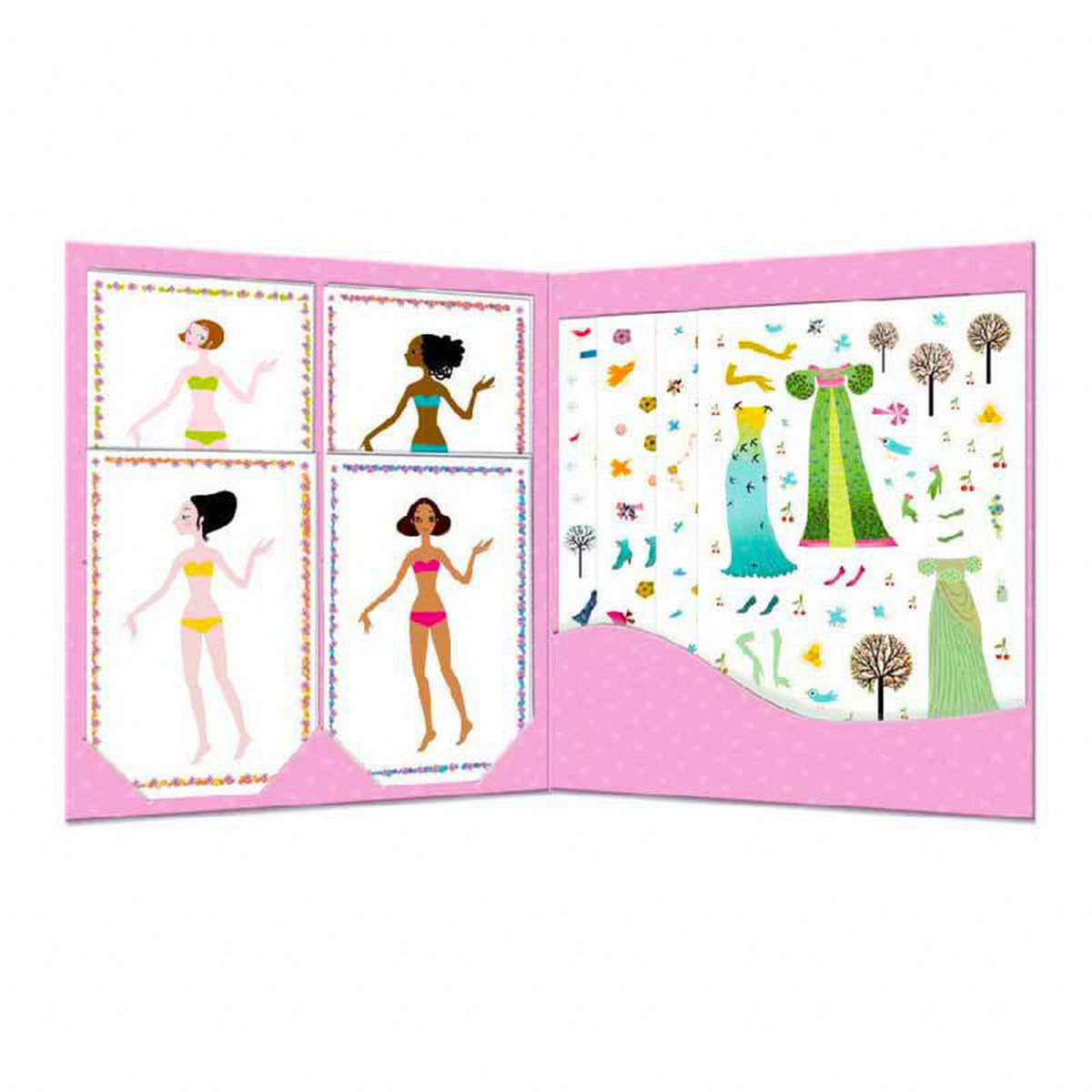 Djeco seasons dresses paper dolls-arts & crafts-Djeco-Dilly Dally Kids