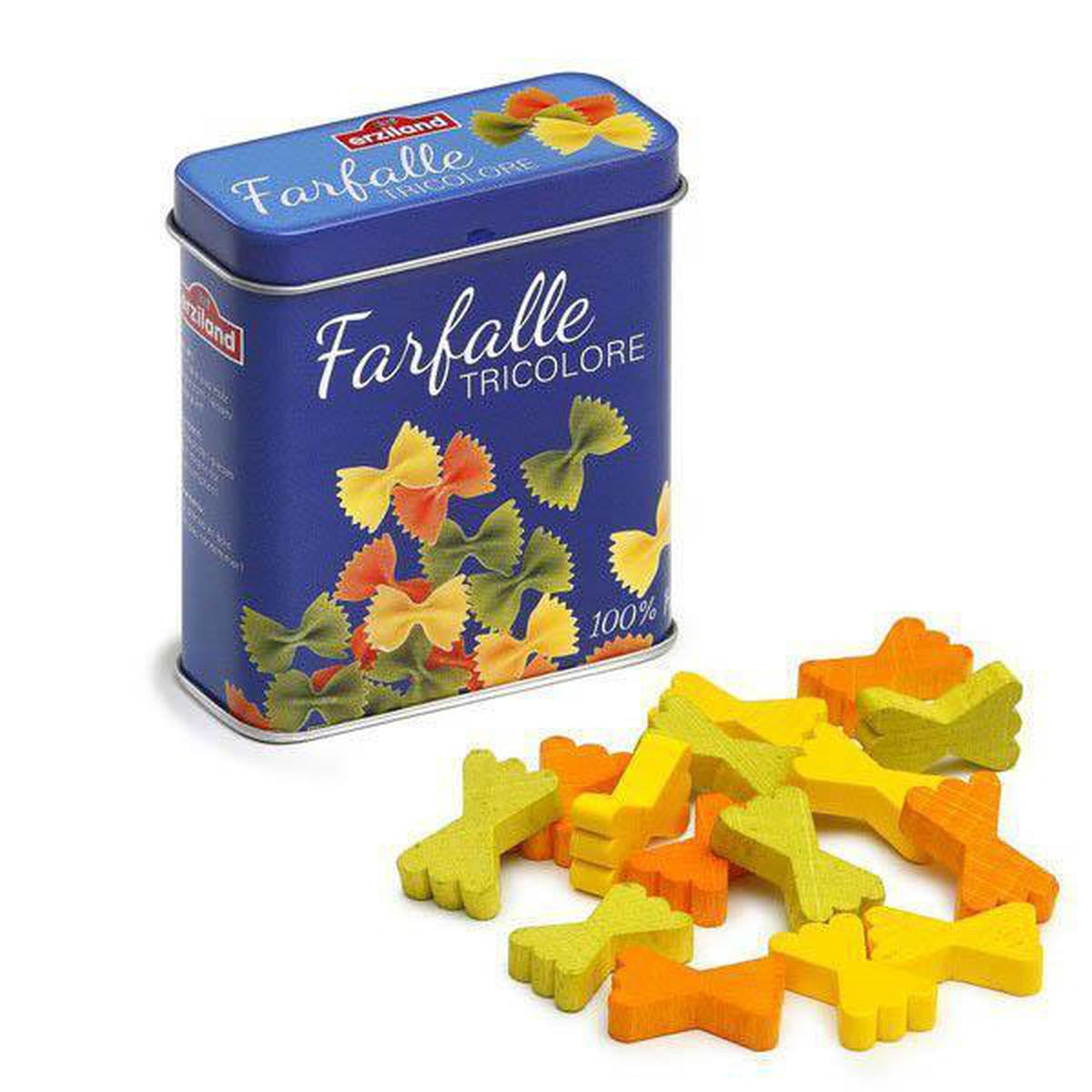 Erzi bow tie pasta in tin-pretend play-Fire the Imagination-Dilly Dally Kids