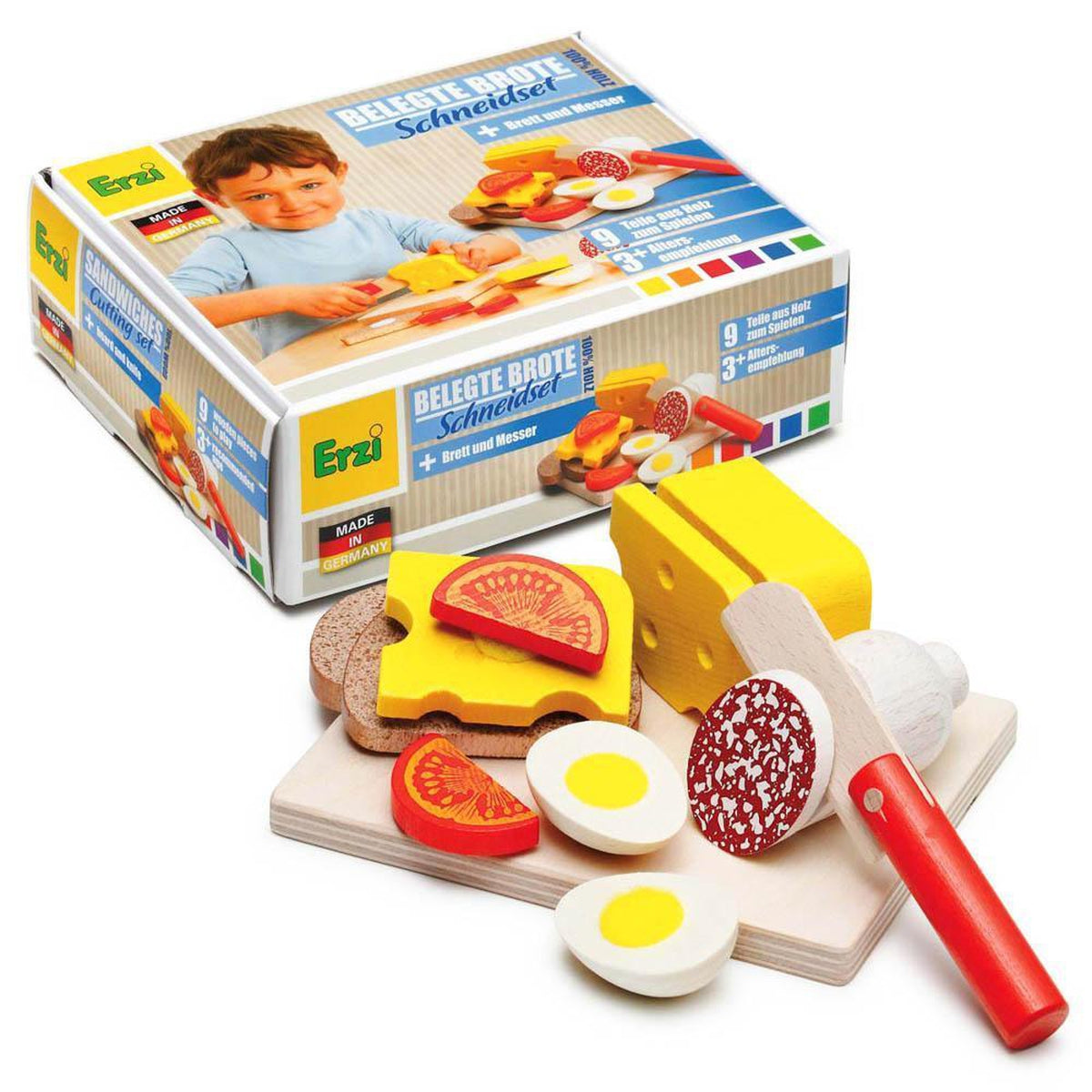 Erzi wooden sandwich cutting set-pretend play-Fire the Imagination-Dilly Dally Kids