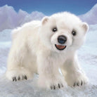 Folkmanis polar bear cub puppet-puppets, stuffies & dolls-Fire the Imagination-Dilly Dally Kids