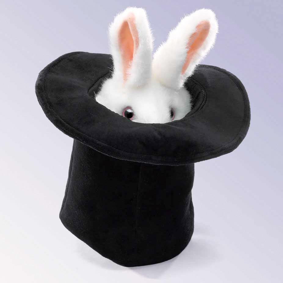 rabbit in hat puppet-puppets-Fire the Imagination-Dilly Dally Kids