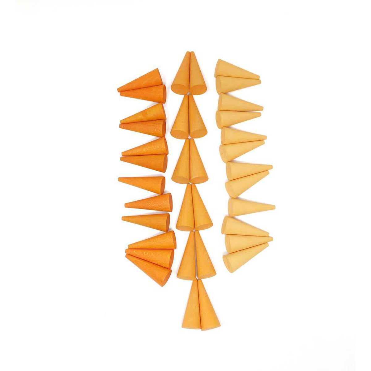 Grapat 36 orange wood mandala cones-blocks & building sets-Fire the Imagination-Dilly Dally Kids