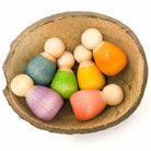 Grapat 6 wood coloured baby nins with coconut shell-blocks & building sets-Grapat-Dilly Dally Kids