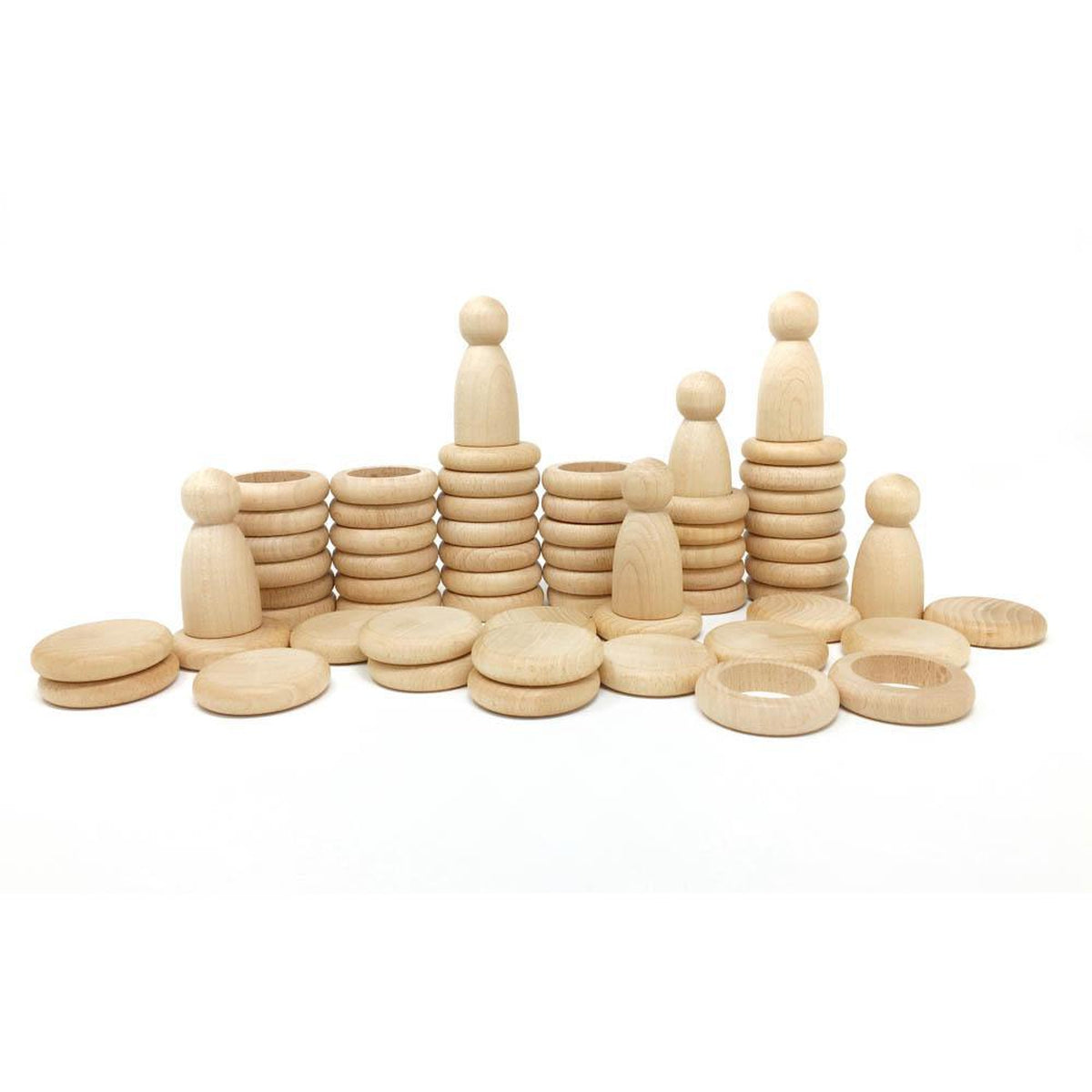 Grapat natural wood nins, rings & coins-blocks & building sets-Fire the Imagination-Dilly Dally Kids