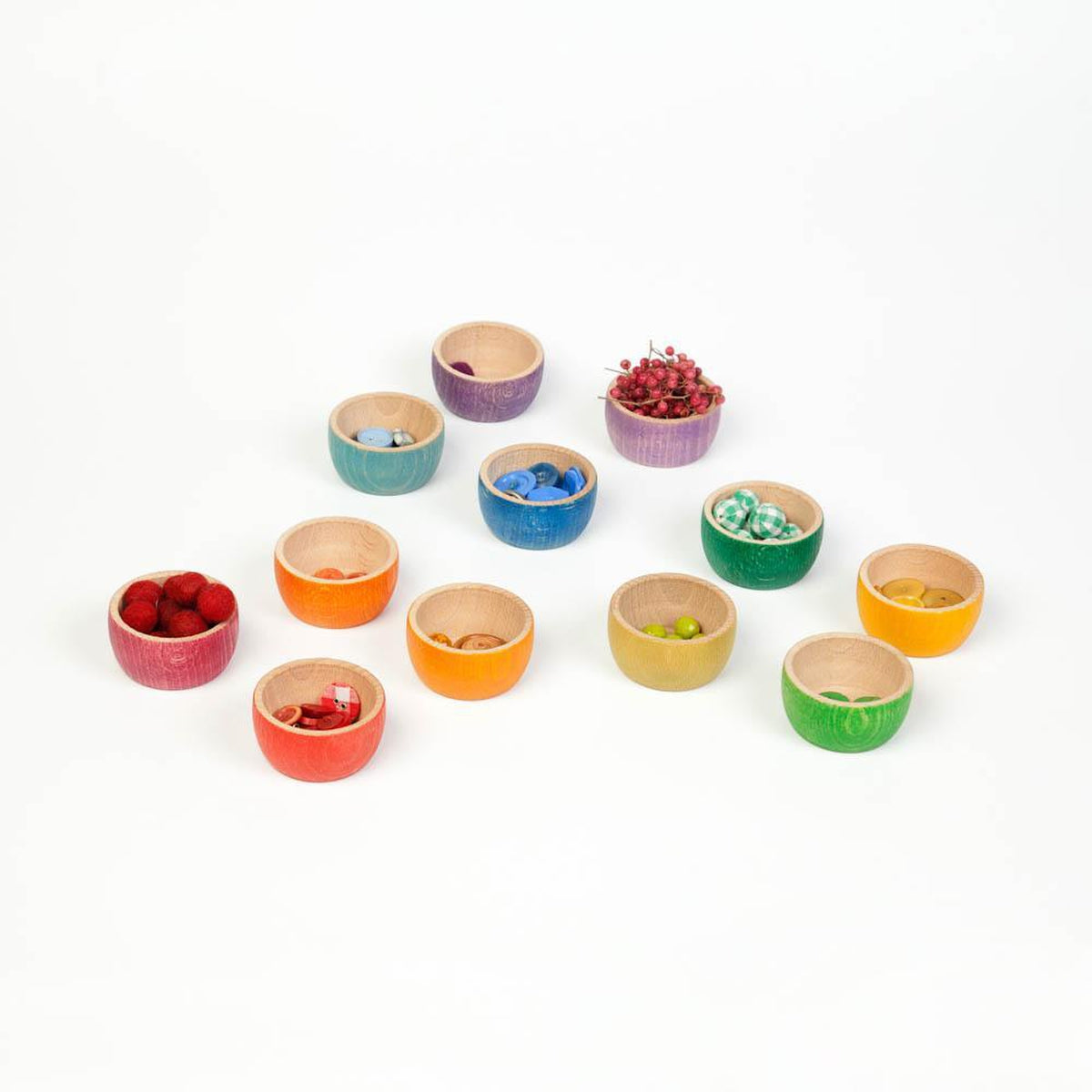 Grapat wood coloured bowls 12 piece-blocks & building sets-Grapat-Dilly Dally Kids