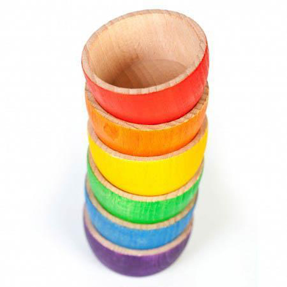 Grapat wood coloured bowls 6 pieces-blocks & building sets-Grapat-Dilly Dally Kids