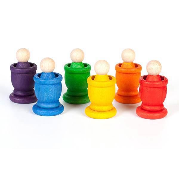 Grapat wood coloured mates 6 pieces-blocks & building sets-Grapat-Dilly Dally Kids