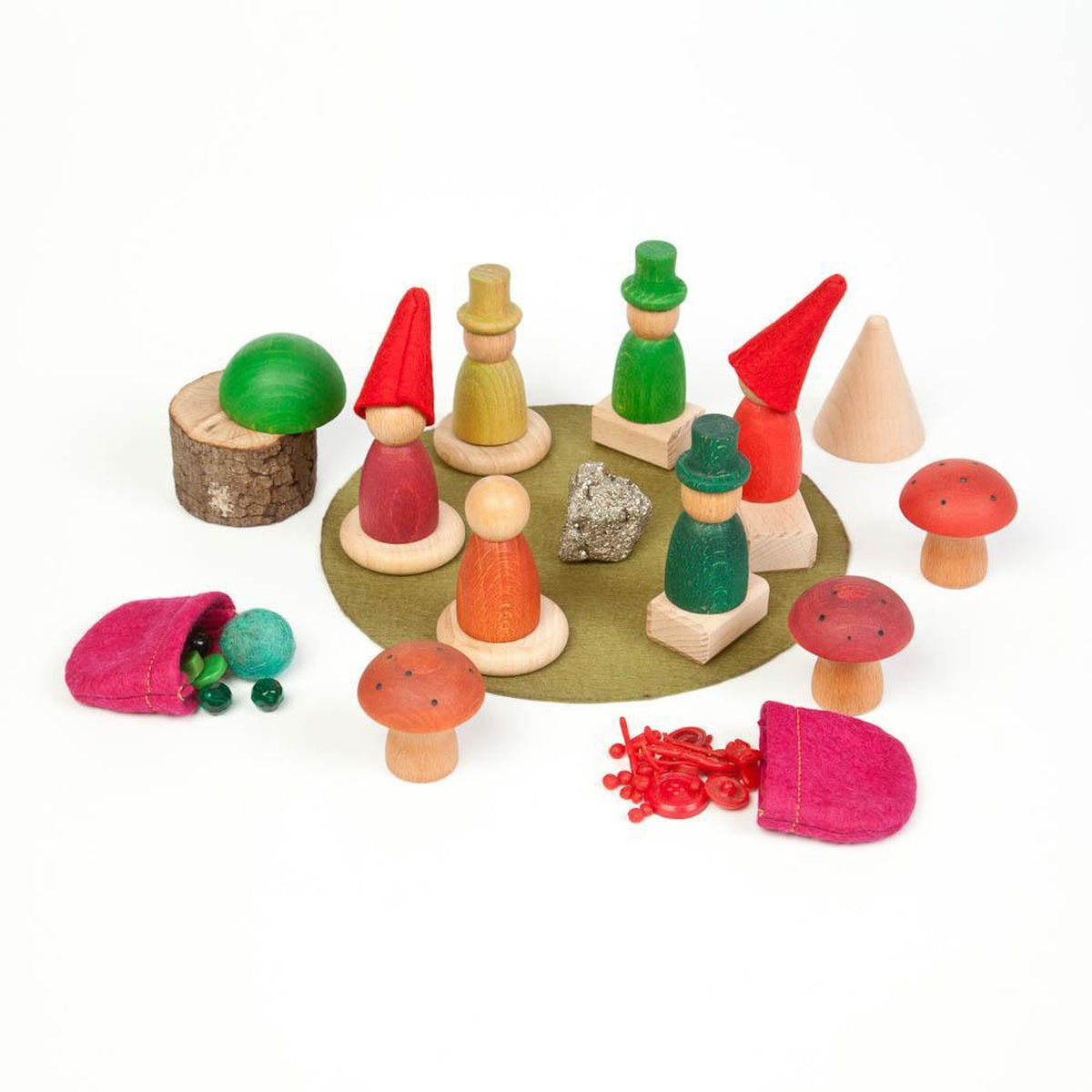 Grapat wood coloured nins of the forest-blocks & building sets-Grapat-Dilly Dally Kids