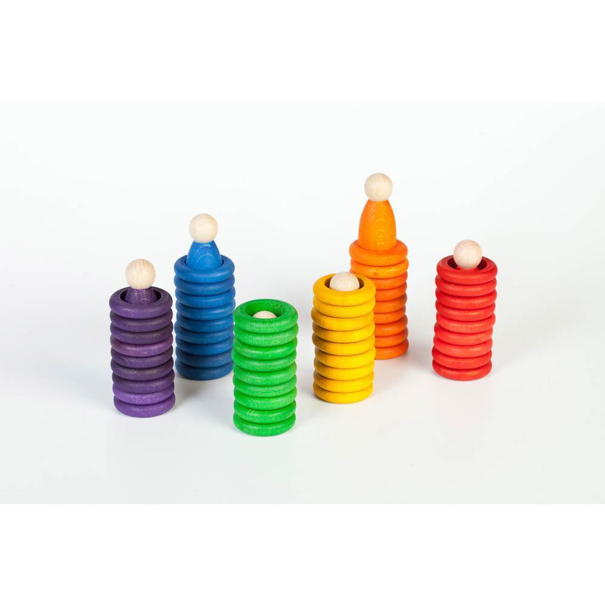 Grapat wood coloured nins, rings and coins-blocks & building sets-Grapat-Dilly Dally Kids