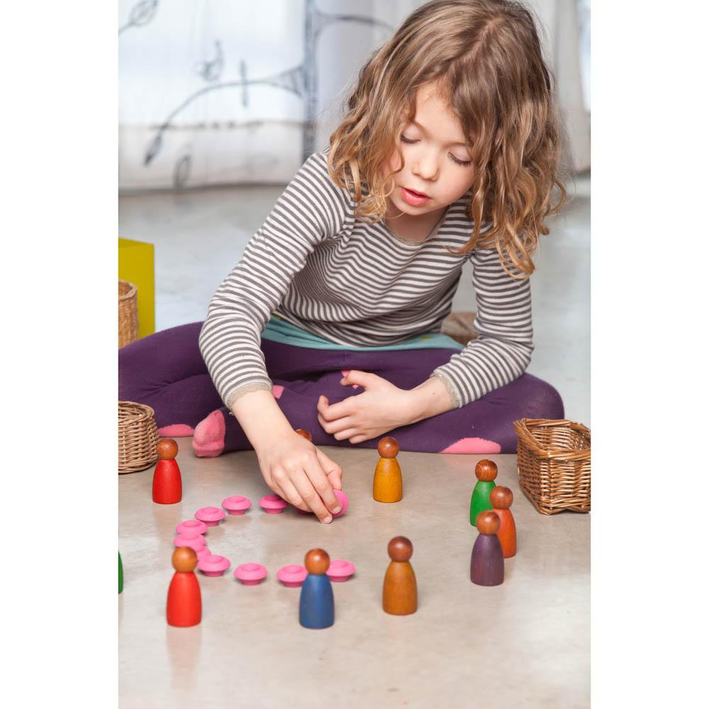 Grapat wood dark cold colour nins 3 pieces-blocks & building sets-Grapat-Dilly Dally Kids