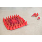 Grapat wood mini pines 36 pieces reds-blocks & building sets-Grapat-Dilly Dally Kids