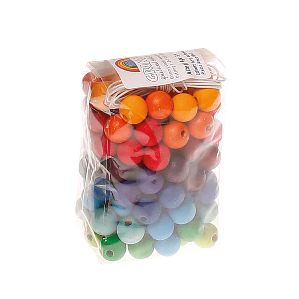 Grimm's 120 wooden beads multi-coloured - 12mm-blocks & building sets-Fire the Imagination-Dilly Dally Kids