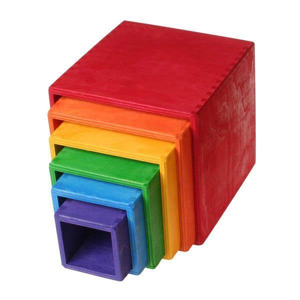 Grimm's large rainbow stacking boxes-blocks & building sets-Fire the Imagination-Dilly Dally Kids