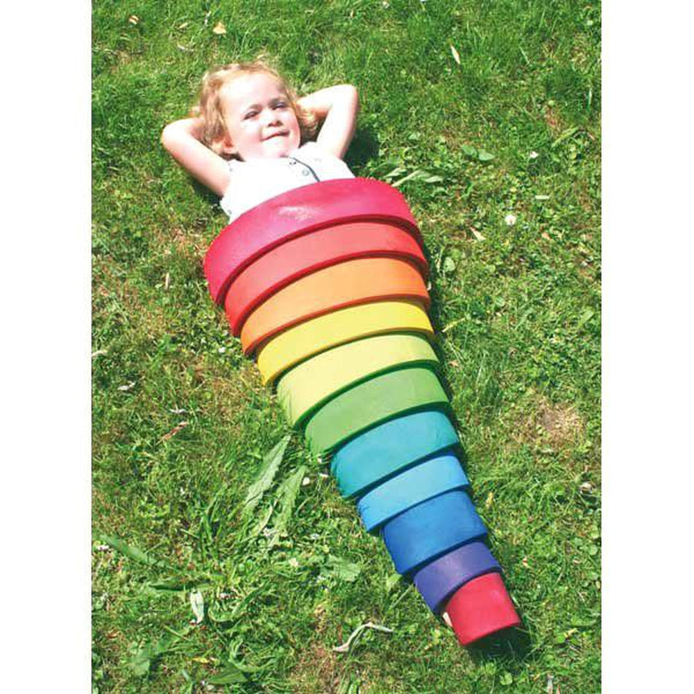 Grimm's large wooden rainbow stacker-blocks & building sets-Fire the Imagination-Dilly Dally Kids
