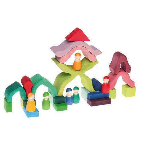 Grimm's little flower stacker-blocks & building sets-Fire the Imagination-Dilly Dally Kids