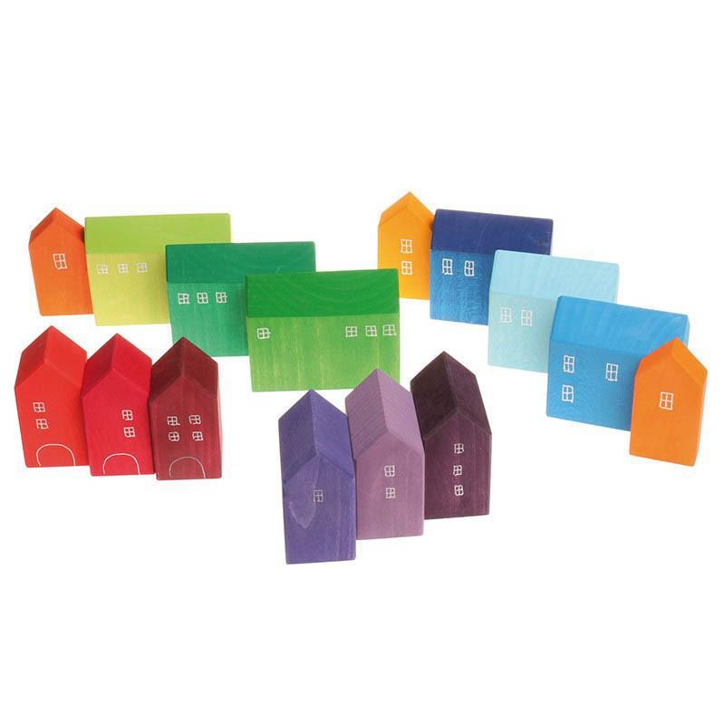 Grimm's little houses block set-blocks & building sets-Fire the Imagination-Dilly Dally Kids