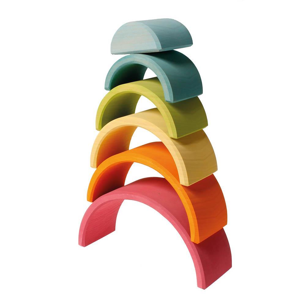 Grimm's medium pastel rainbow stacker-blocks & building sets-Fire the Imagination-Dilly Dally Kids