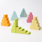 Grimm's pastel stepped roof blocks-blocks & building sets-Fire the Imagination-Dilly Dally Kids