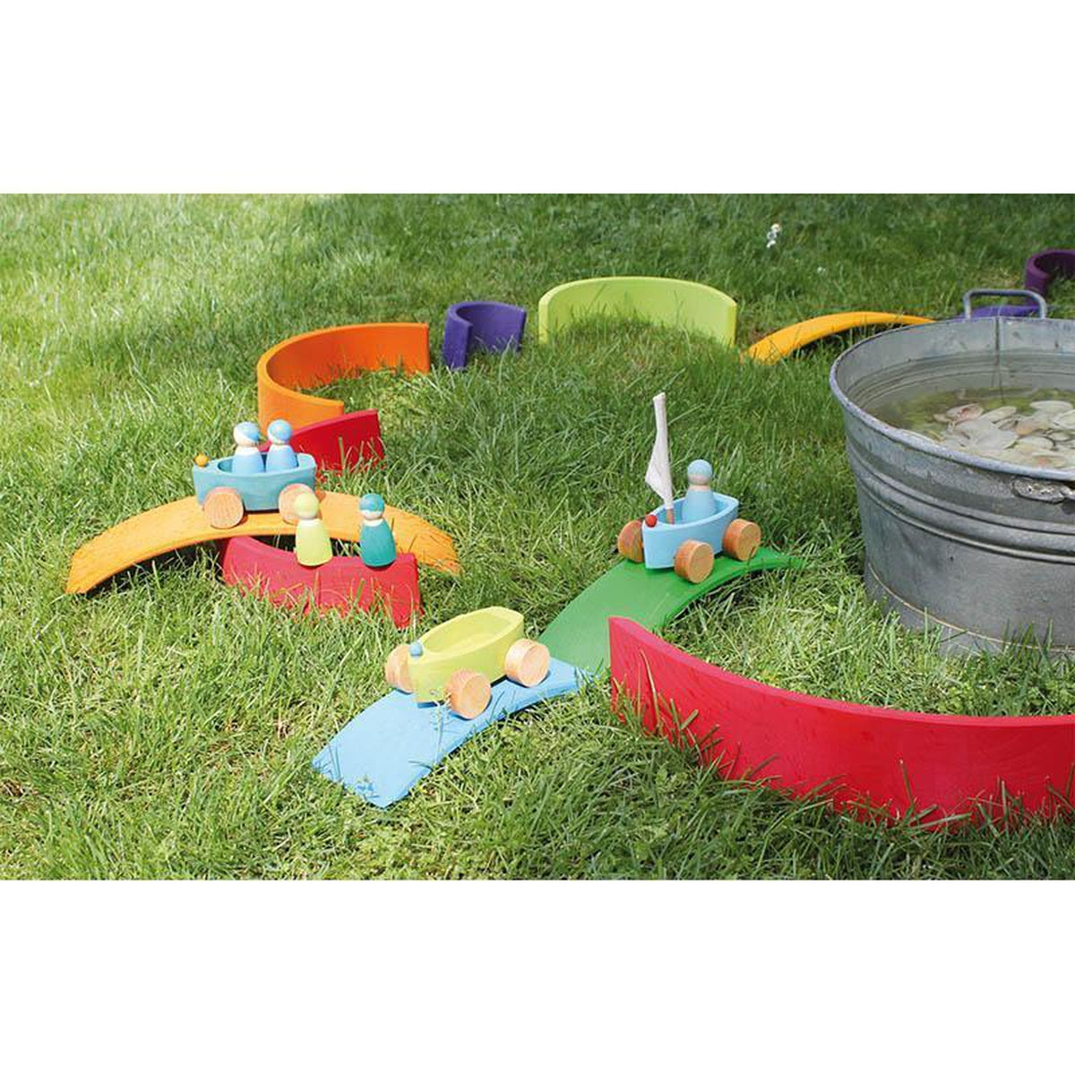 Grimm's rainbow bridge multi coloured-blocks & building sets-Fire the Imagination-Dilly Dally Kids