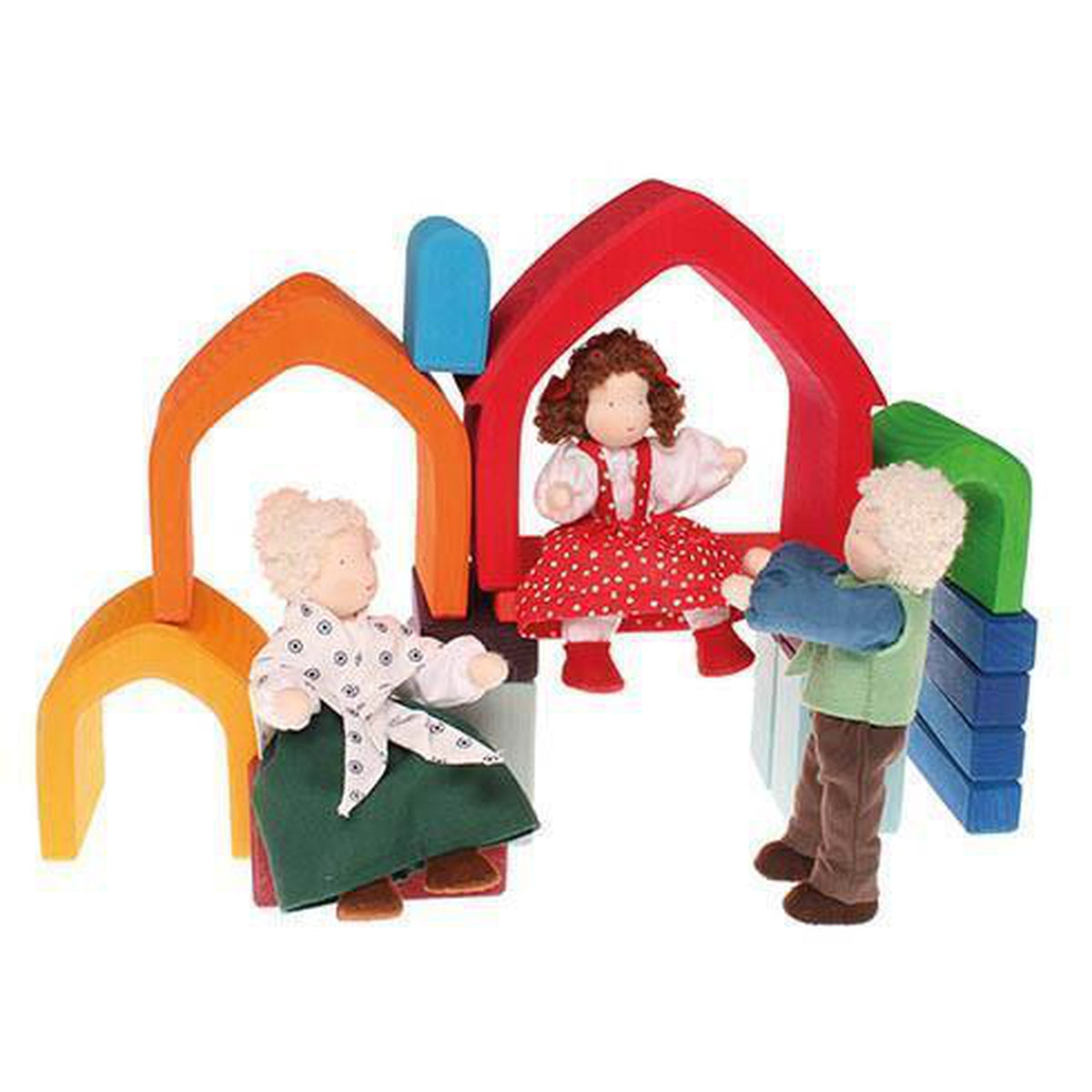Grimm's rainbow house stacker-blocks & building sets-Fire the Imagination-Dilly Dally Kids