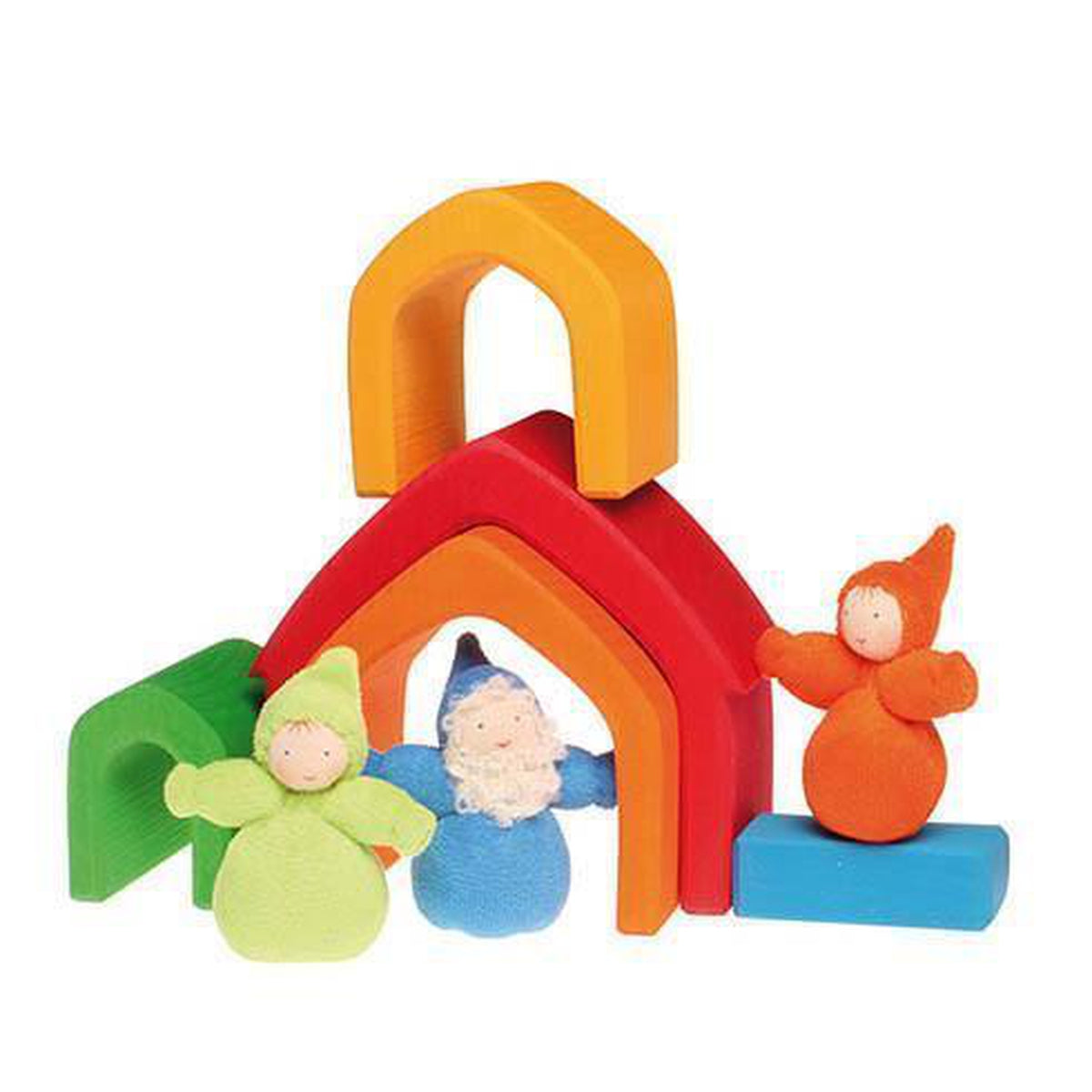 Grimm's rainbow house stacker-blocks & building sets-Fire the Imagination-Dilly Dally Kids