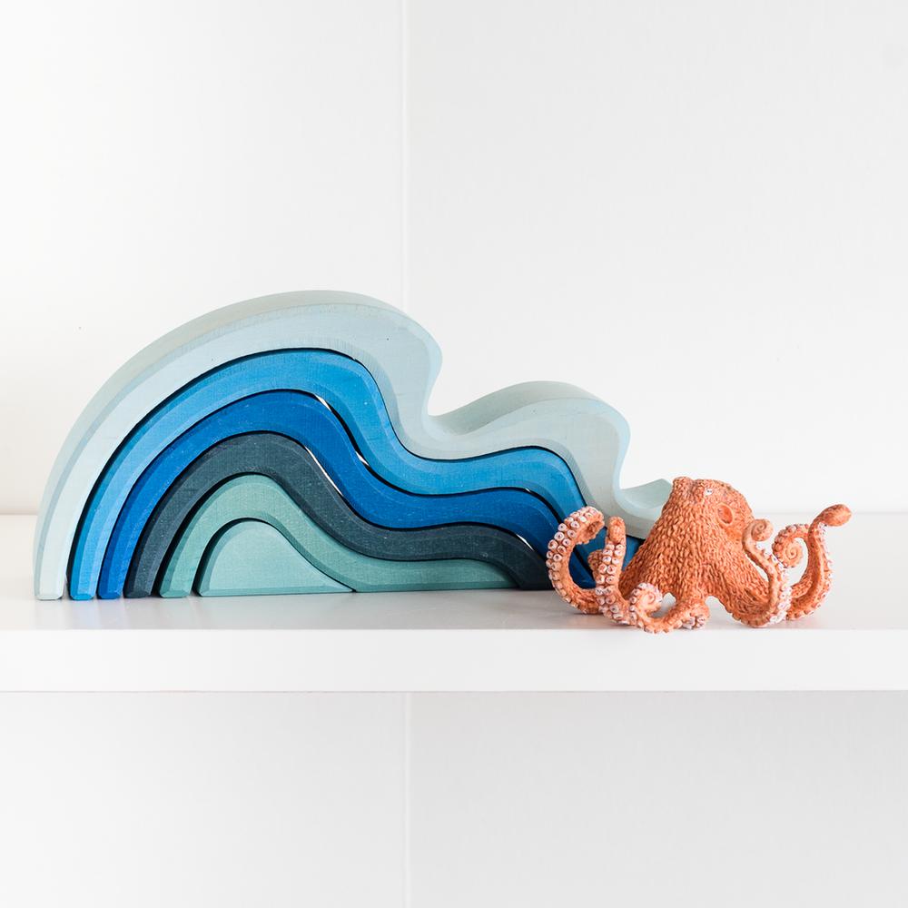 Grimm's wooden wave stacker-blocks & building sets-Fire the Imagination-Dilly Dally Kids
