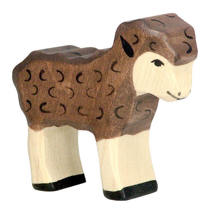 wooden black lamb-people, animals & lands-Holztiger-Dilly Dally Kids