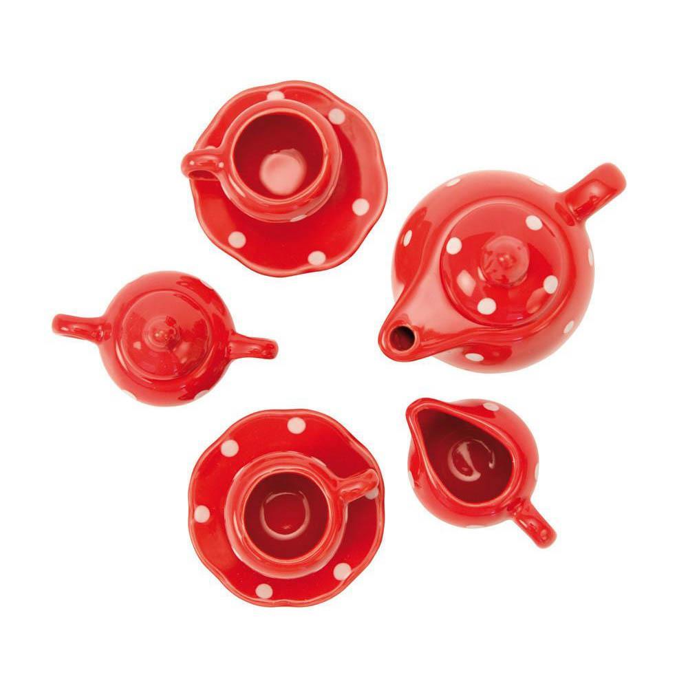 Moulin Roty red ceramic tea set in suitcase-pretend play-Fire the Imagination-Dilly Dally Kids
