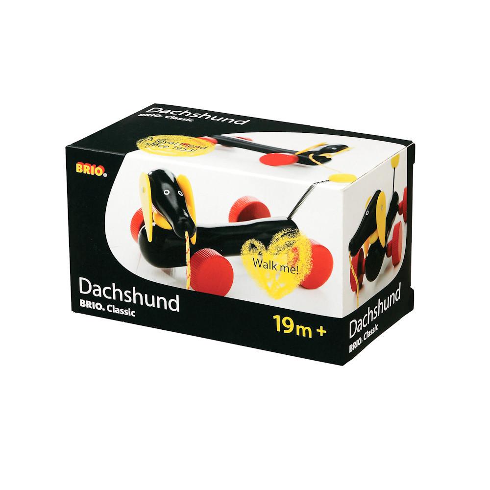 pull-along dachshund-toddler vehicles-Brio-Dilly Dally Kids
