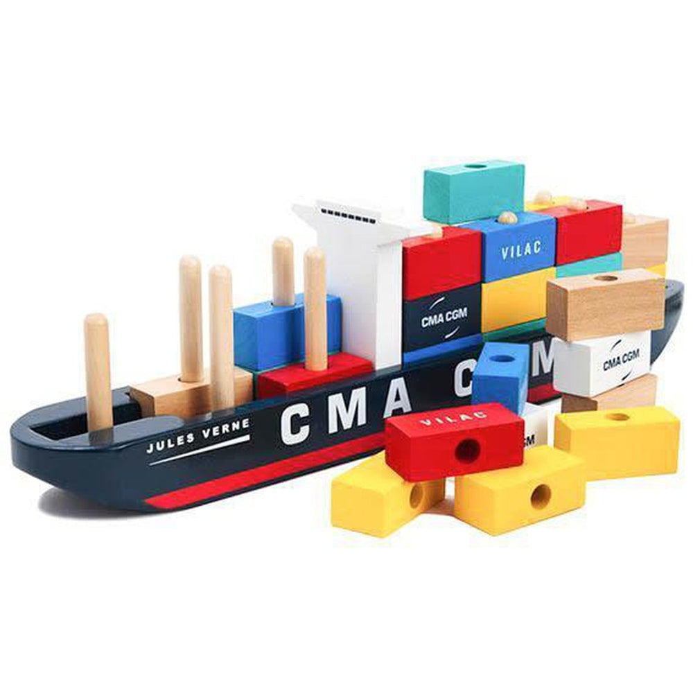 Vilac container ship-cars, boats, planes & trains-Fire the Imagination-Dilly Dally Kids