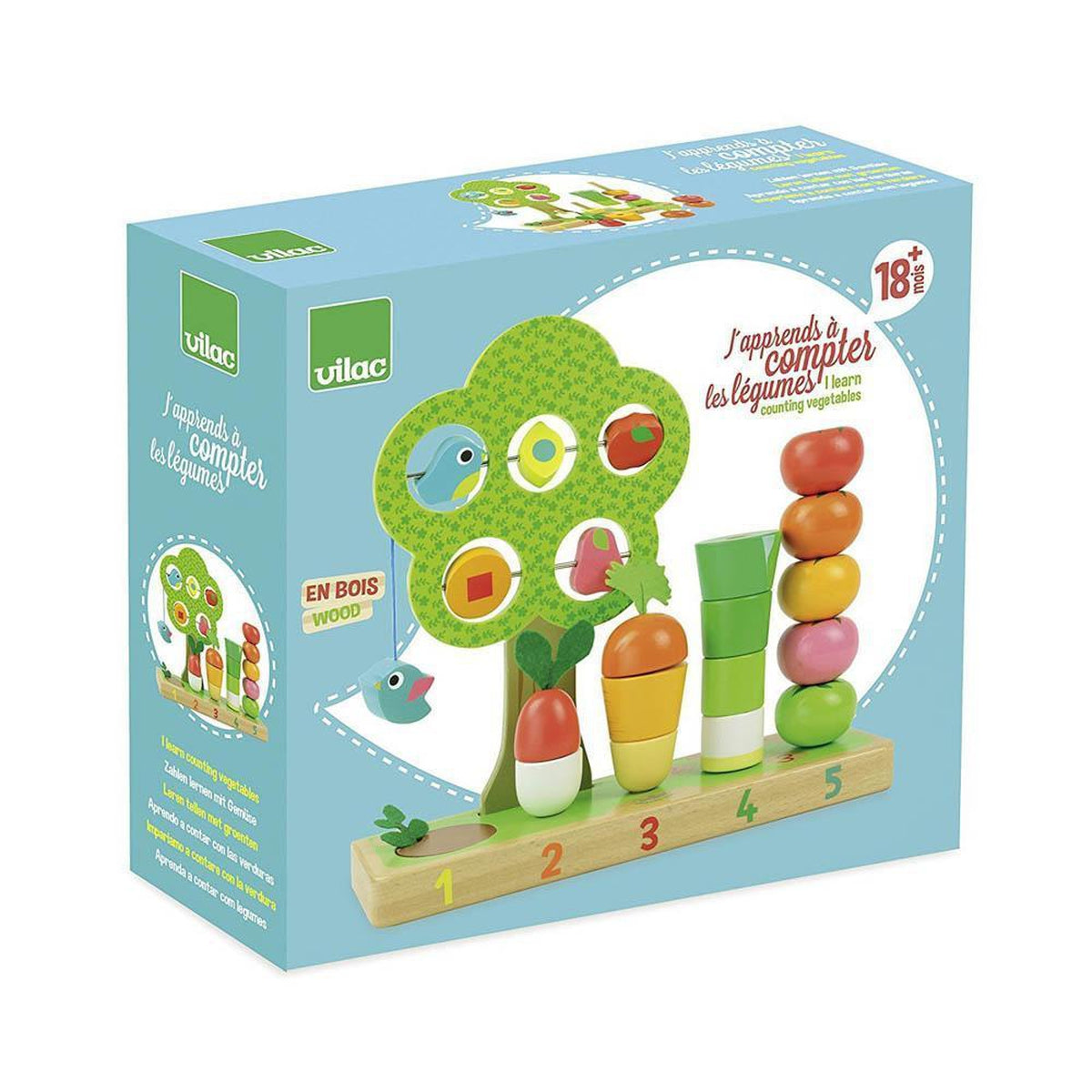 Vilac counting vegetables stacking toy-baby-Fire the Imagination-Dilly Dally Kids