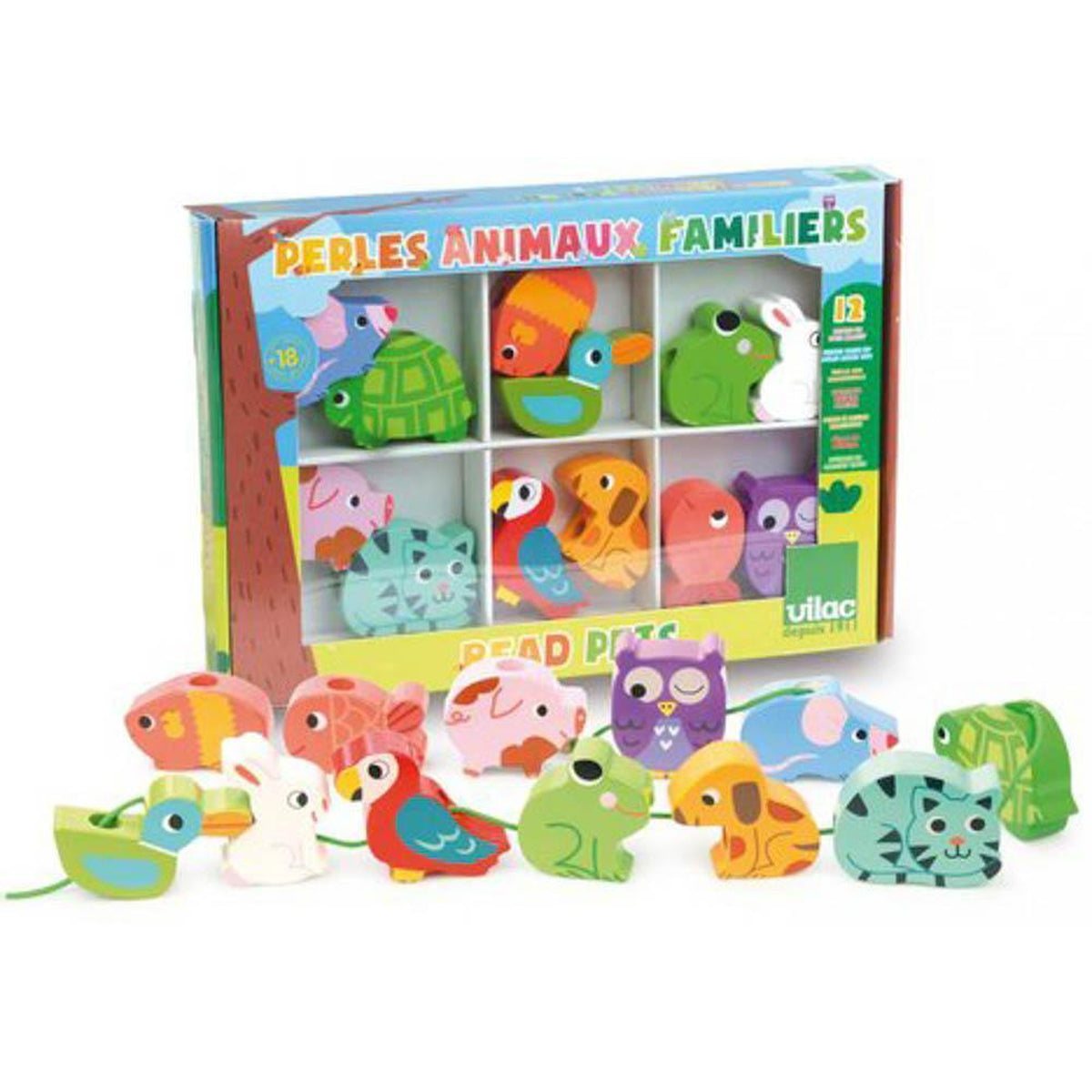 Vilac threading pets bead set-baby-Fire the Imagination-Dilly Dally Kids