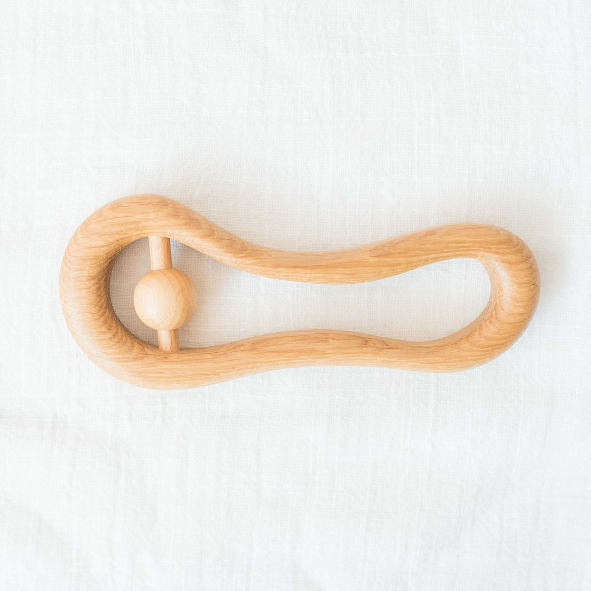 wooden oval rattle teether-baby-Wooden Frog-Dilly Dally Kids