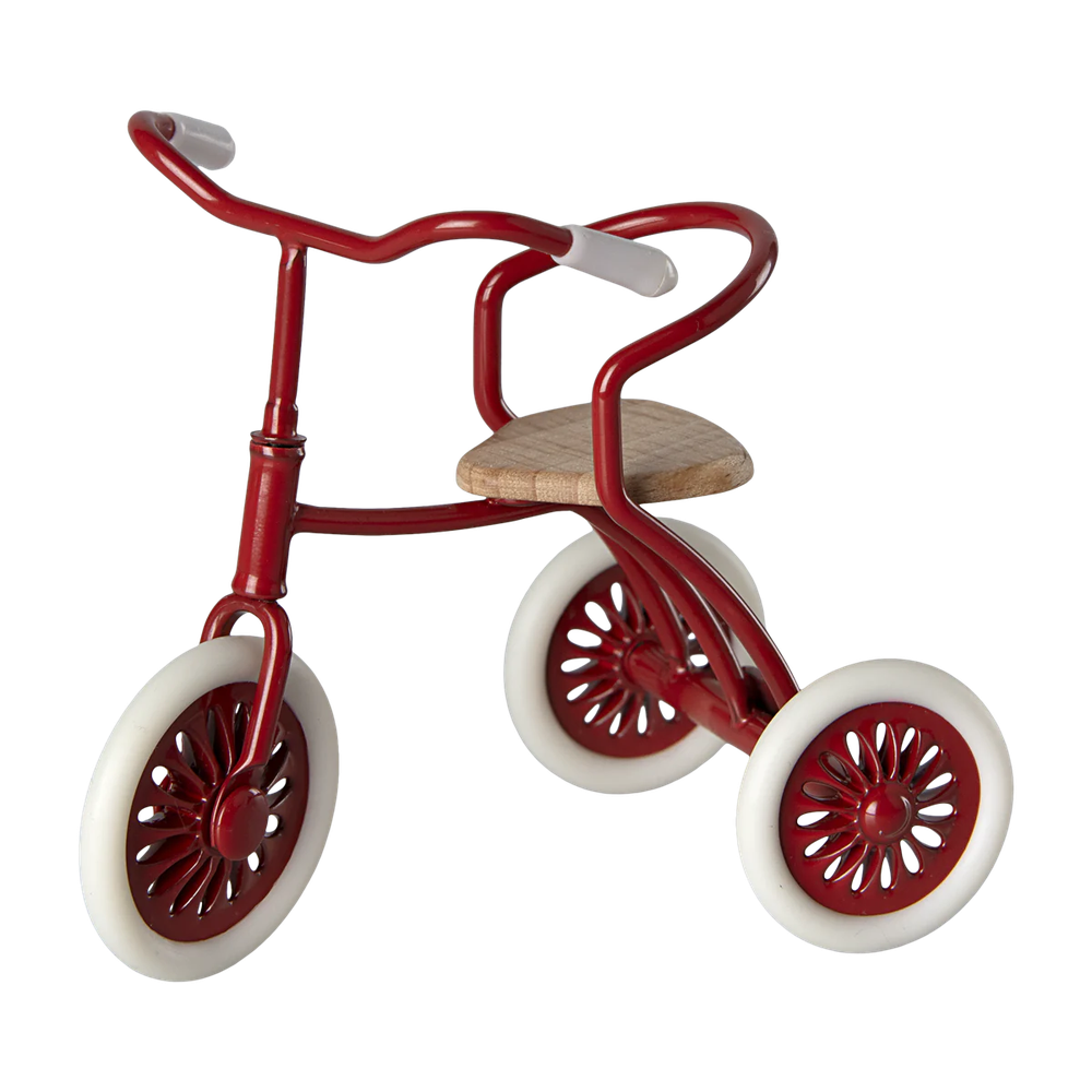 Maileg Abri a tricycle Mouse Red