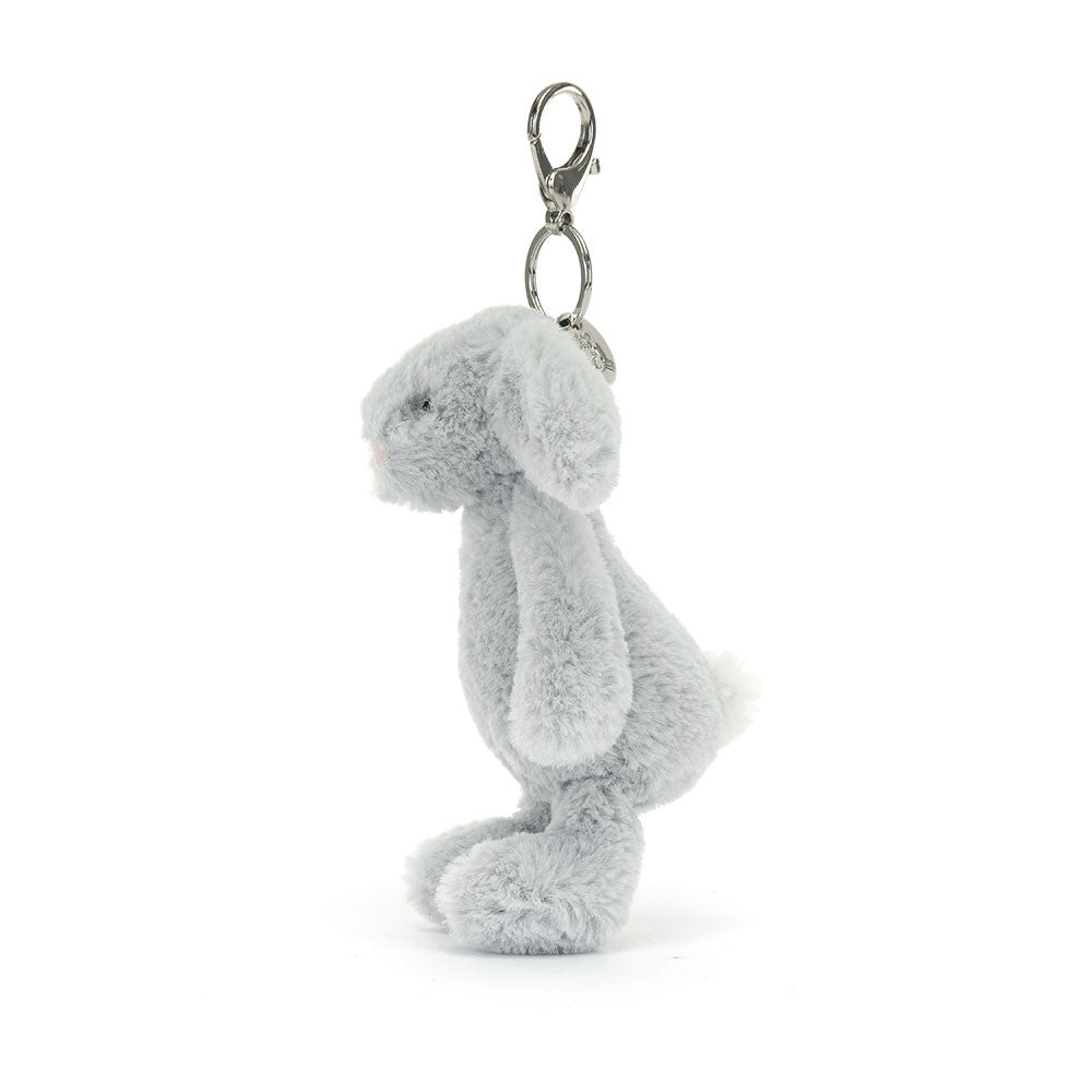 Jellycat bashful silver grey bunny bag charm – Dilly Dally Kids
