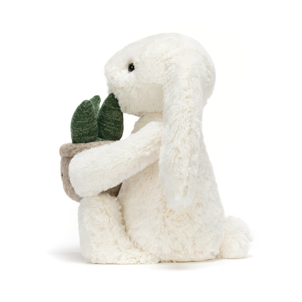 Jellycat Cream Bunny with Plant – Dilly Dally Kids