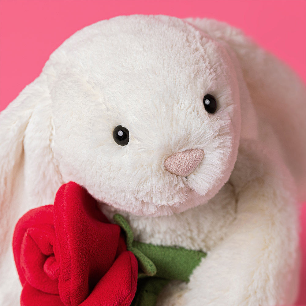 Jellycat cream bunny with rose – Dilly Dally Kids