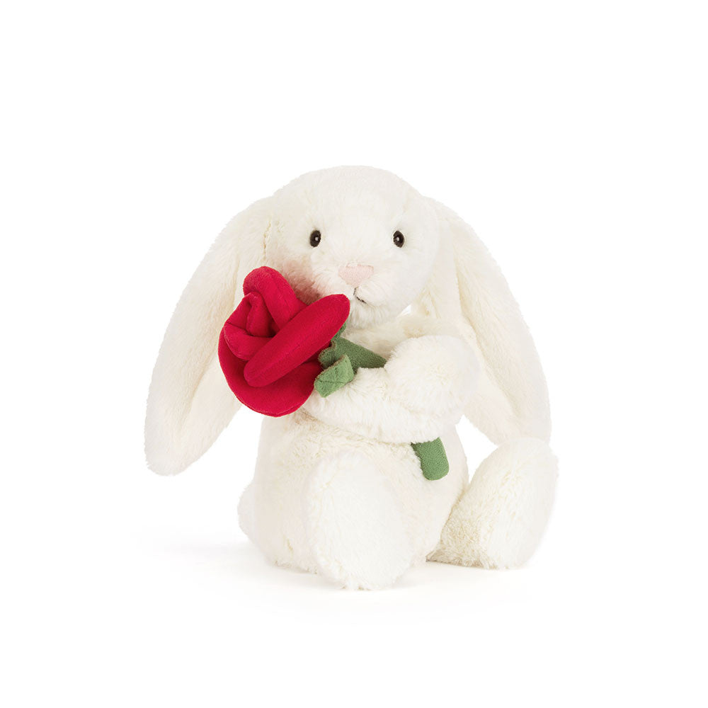 Jellycat cream bunny with rose – Dilly Dally Kids