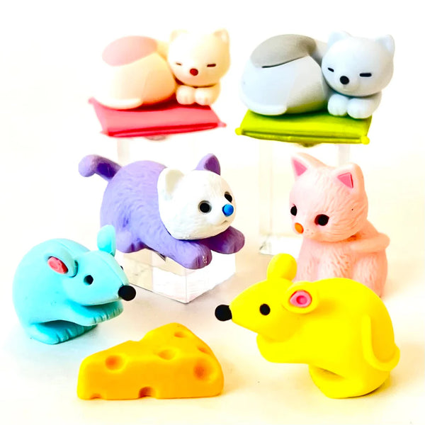 Iwako cat & mouse puzzle eraser set – Dilly Dally Kids