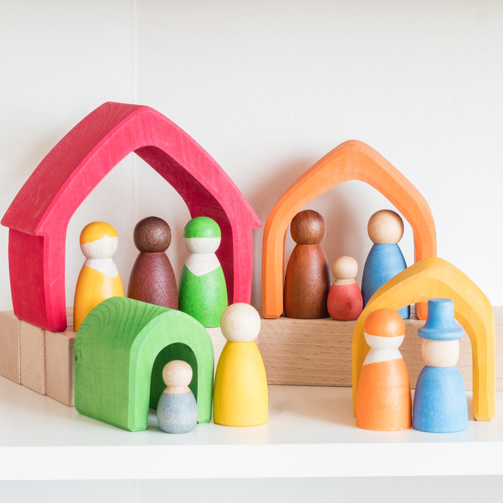 Grimm's rainbow house stacker Dilly Dally Kids