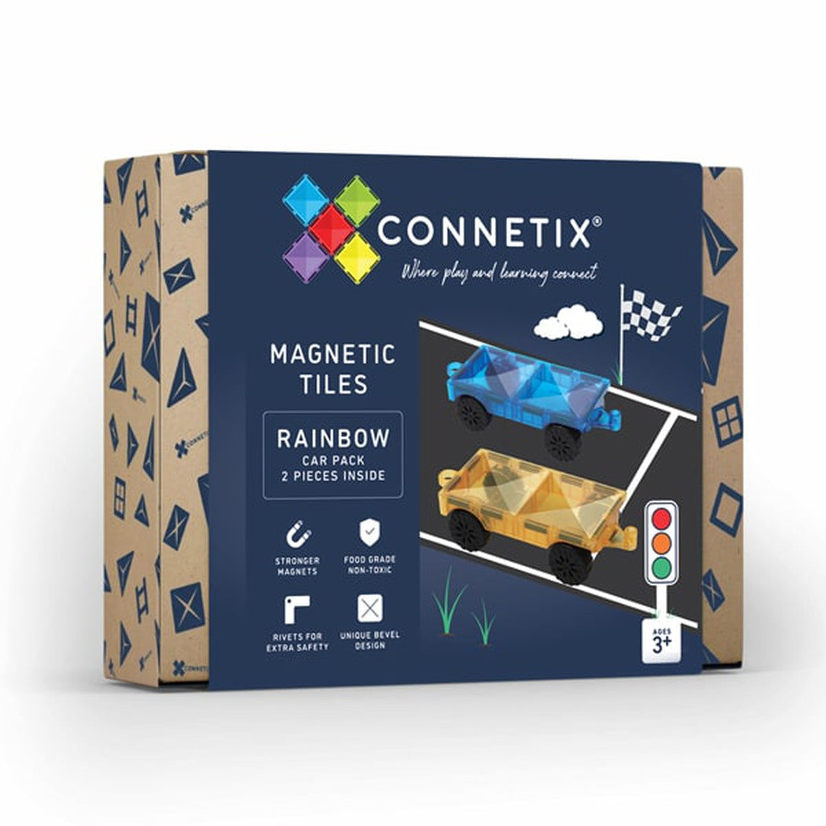 Connetix rainbow car pack 2 piece Dilly Dally Kids