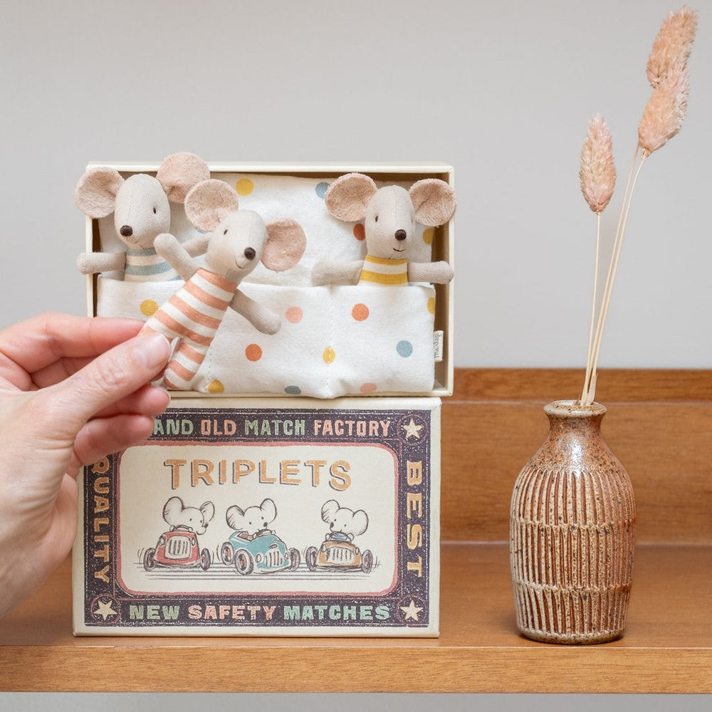 MAILEG MICE TRIPLETS BABY IN MATCHBOX MAILEG MICE TRIPLETS BABY IN MATCHBOX