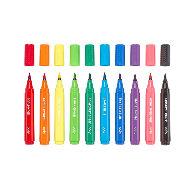 Ooly big bright brush markers set of 10 – Dilly Dally Kids