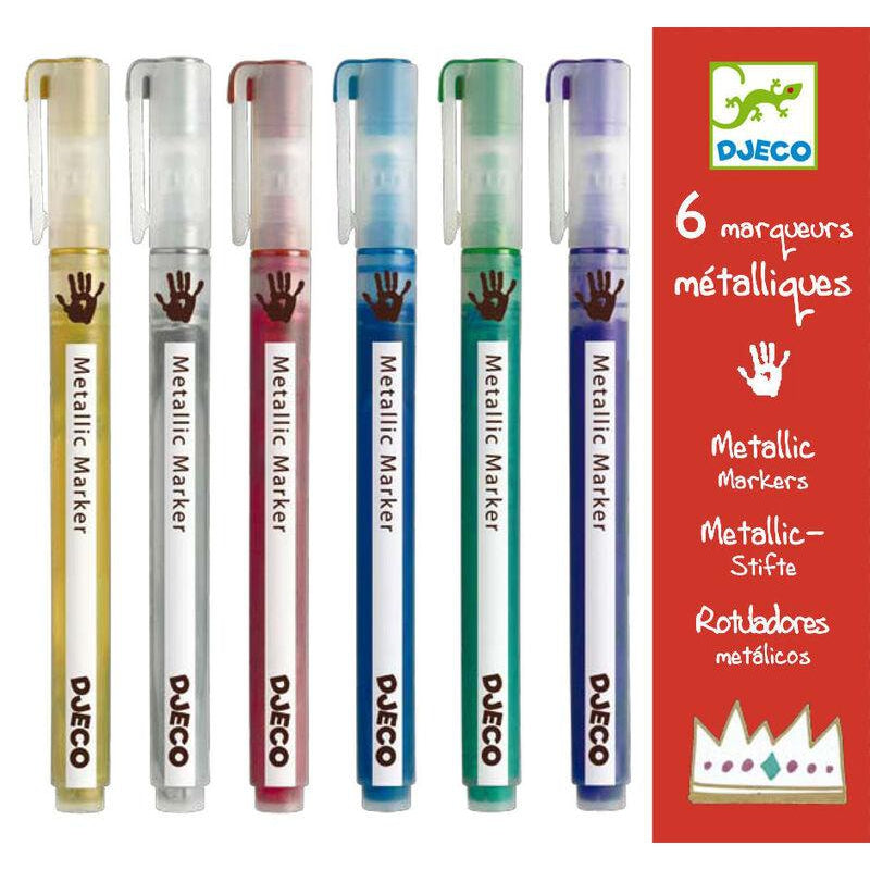 Djeco - 6 Metallic Markers