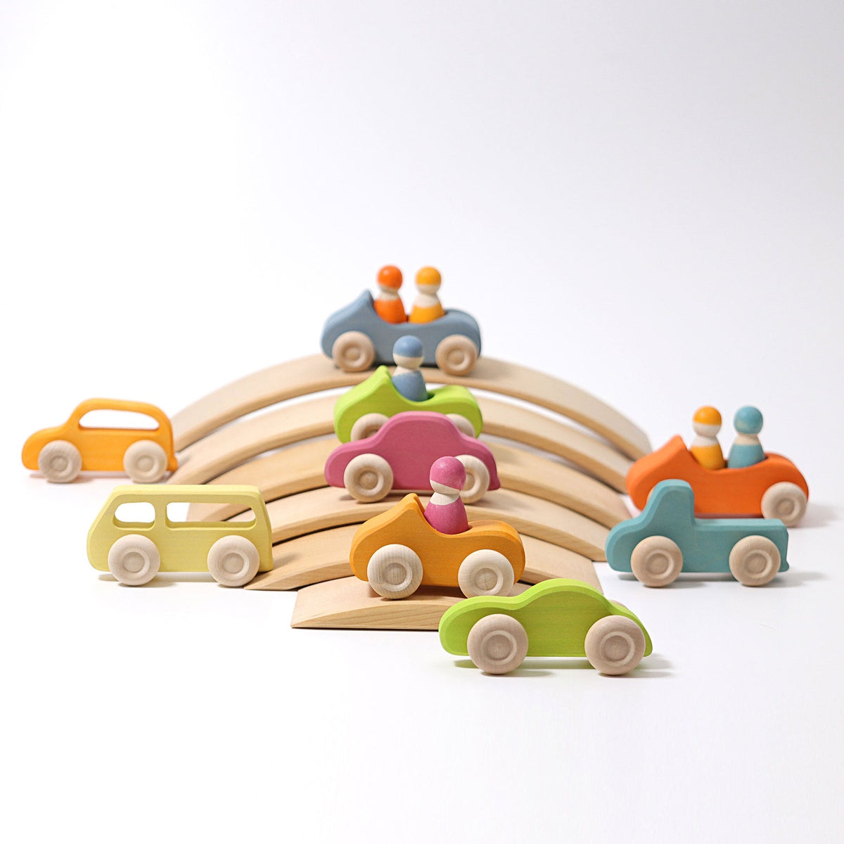 Grimm s wooden slimline cars 5 pcs Dilly Dally Kids