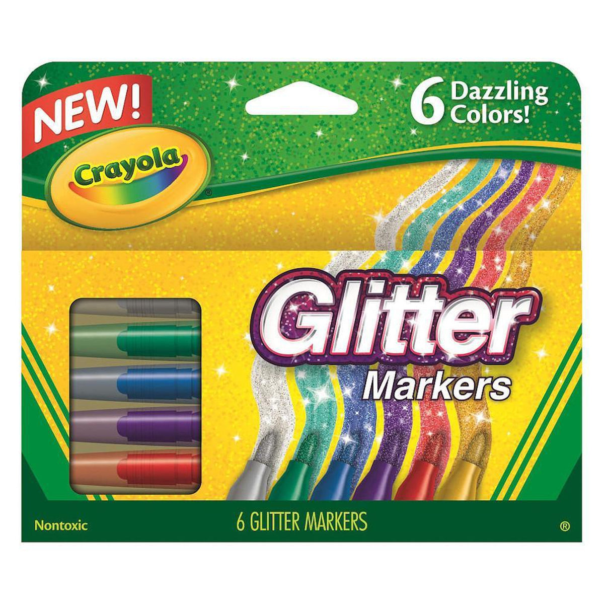Crayola glitter markers 6-count-arts & crafts-Crayola-Dilly Dally Kids