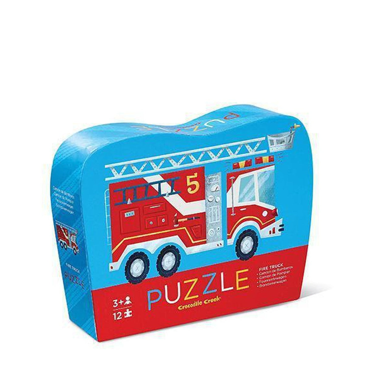 Crocodile Creek fire truck 12 piece mini shape puzzle – Dilly